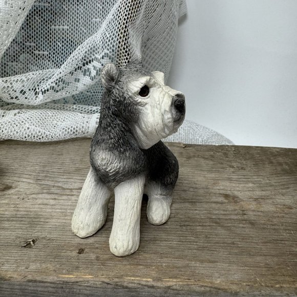 Stone Critters Terrier Dog Figurine Vintage 1984 Gray - Picture 3 of 7